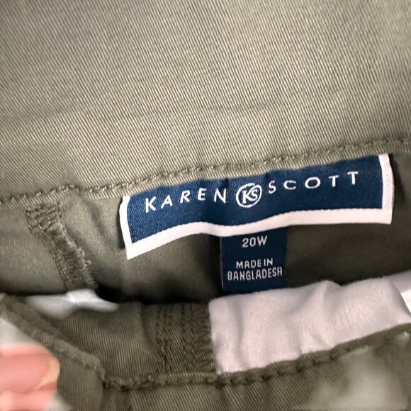Karen Scott Plus Size 20W Olive Green  98% Cotton 2% Stretch Cotton Spandex - Picture 9 of 13